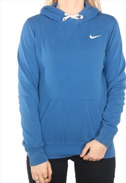 Vintage Nike - Blue Embroidered Swoosh Hoodie - Small