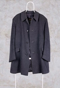 Vintage Burton Over Coat Wool Grey Crombie Grey Medium