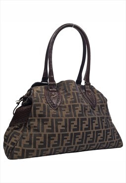 Vintage Fendi Zucca Cabas handbag, monogrammed brown canva