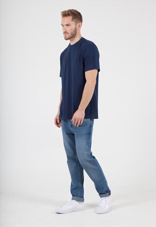 OVERSIZED T-SHIRT WITH HIGH NECK IN INDIGO