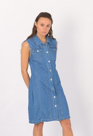 VINTAGE DHAGA DENIM DRESS