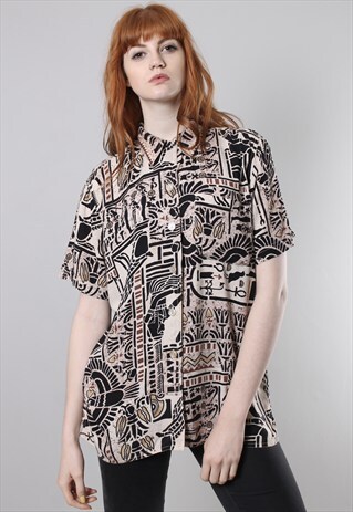 VINTAGE 90S CRAZY PATTERNED SHIRT