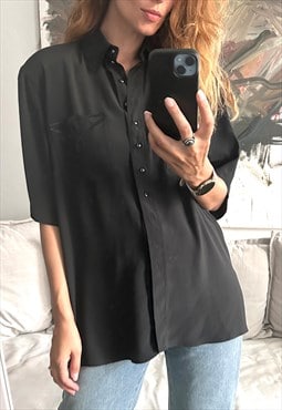 90s Long Black Shirt - XXL 