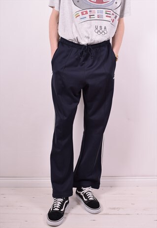 ADIDAS MENS VINTAGE TRACKSUIT TROUSERS W38 L30 NAVY BLUE 90'