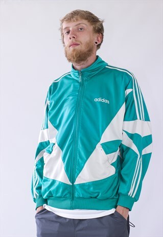 90S VINTAGE MENS ADIDAS TEAM TRACK TOP LOGO JACKET