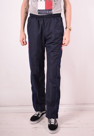 LOTTO MENS VINTAGE TRACKSUIT TROUSERS MEDUM NAVY BLUE 90S