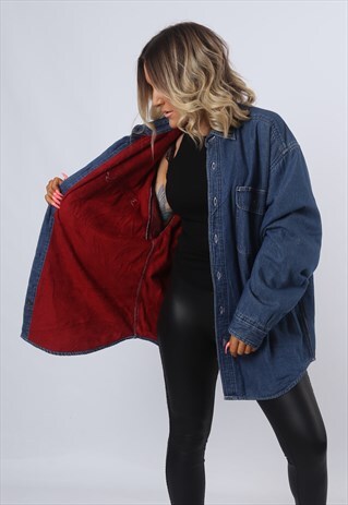 DENIM SHIRT WINTER LINED FITTED OVERSIZED (BXH)