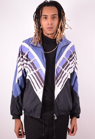 MENS VINTAGE TRACKSUIT TOP JACKET LARGE MULTI 90S