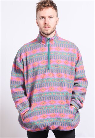 VINTAGE HALF ZIP FLEECE TOP