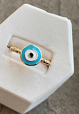 Liya Evil Eye Ring - Blue