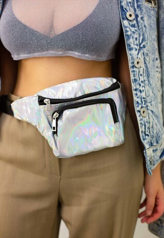 METALLIC SILVER BUM BAG