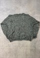 VINTAGE KNITTED JUMPER ABSTRACT PATTERNED GRANDAD SWEATER