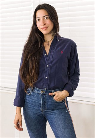 VINTAGE POLO RALPH LAUREN SHIRT LOGO 90S L 11.5