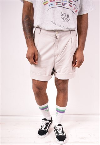 FILA MENS VINTAGE SHORTS W36 BEIGE 90S