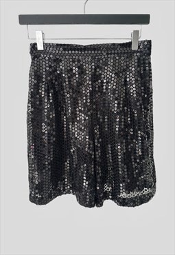 80'S Vintage Ladies Black High Waisted Sequin Shorts