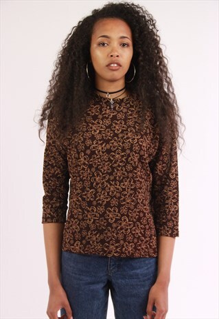 VINTAGE PATTERNED STRETCH TOP