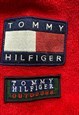 TOMMY HILFIGER OUTDOORS RED & GREEN 1/4 ZIP PULLOVER HOODIE