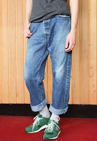 VINTAGE BLUE LEVI'S 501 PAINT JEANS