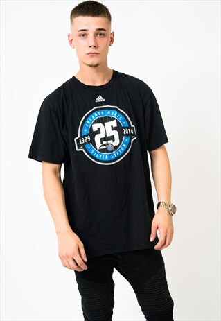 ORLANDO MAGIC 25 YEARS SILVER SEASON BLACK T-SHIRT