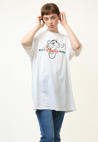 RARE DISNEY TIGER WHITE TSHIRT SIZE XL OVERSIZED 3969
