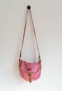 y2k Pink & Tan Leather Small Crossbody Bag