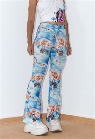 Angel Core Y2k Cherub High Waist Festival Flared Pants