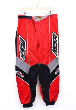 Vintage MSR Motorcross Trousers Red Colour Block With Print