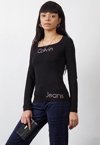 RARE VINTAGE 90'S CALVIN KLEIN IRIDESCENT LOGO TOP