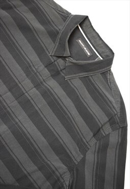 Vintage 90s DKNY Jeans Black Striped Button up Shirt