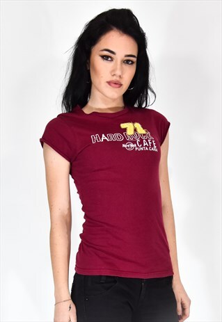 HARD ROCK CAFE T-SHIRT BORDEAUX STYLE CASUAL