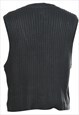 VINTAGE BLACK ARGYLE SWEATER VEST - M