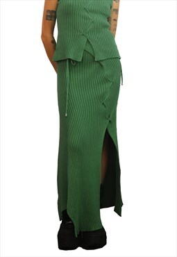 Sage Green Ribbed Skirt