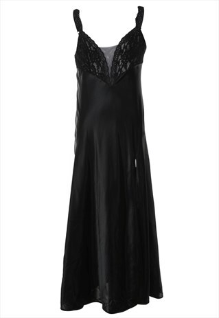 VINTAGE BLACK LACE SLIP DRESS - S