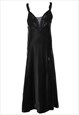 Vintage Black Lace Slip Dress - S