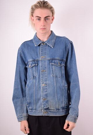 WRANGLER MENS VINTAGE DENIM JACKET MEDIUM BLUE 90S