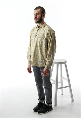 YELLOW FLORAL POLO / MENS SUMMER POLO