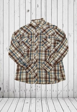 vintage western checkered wrangler shirt 