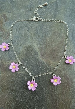 Primrose Pink Flower Charm Bracelet