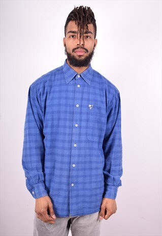 ICEBERG MENS VINTAGE SHIRT LARGE BLUE 90'S
