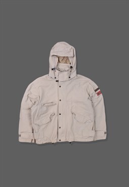 Vintage Napapijri Waterproof Rain Tech Jacket in Grey