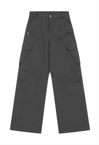 Cargo pocket joggers utility pants skater trousers in grey