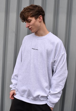 G&G UNISEX ASH WRITING SWEAT