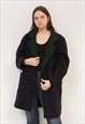 VINTAGE SCHNEIDRS LODEN WOMEN'S L XL WOOL COAT JACKET BLACK 