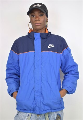 VINTAGE 90S NIKE BLUE/ORANGE REVERSIBLE FLEECE JACKET
