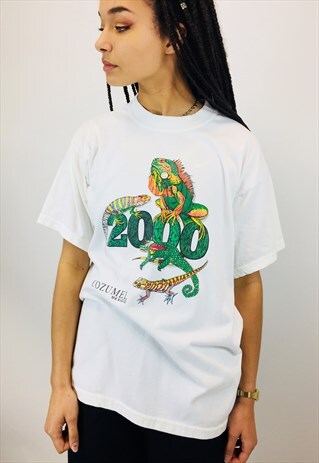 VINTAGE MEXICO LIZARD PRINT OVERSIZED T SHIRT