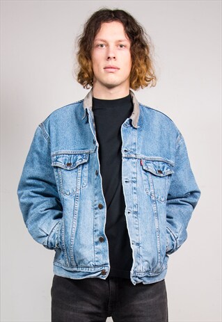 90'S VINTAGE LEVI'S BLANKET LINED BLUE DENIM JACKET