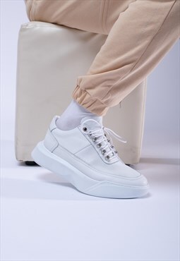 Richie white sneakers with high sole