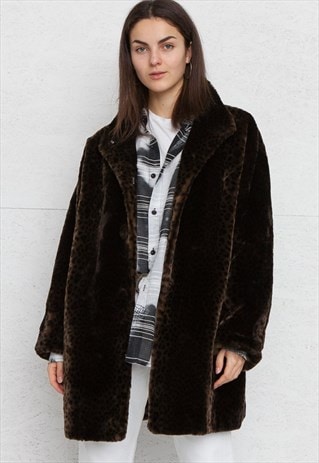 VINTAGE BROWN GIRA PUCCINO FAUX FUR COAT