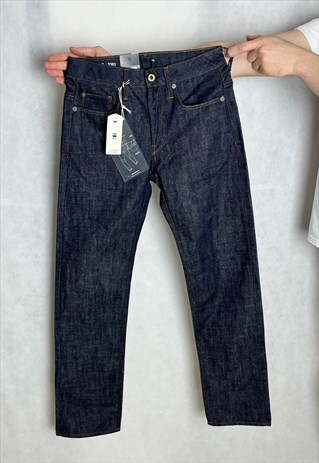 G-STAR 3301 STRAIGHT RAKE RAW DENIM JEANS