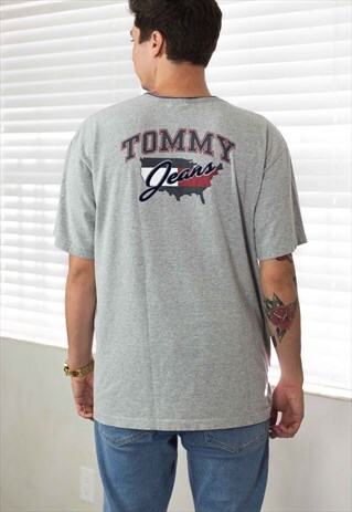 VINTAGE TOMMY HILFIGER T-SHIRT LOGO 90S XL 9.8